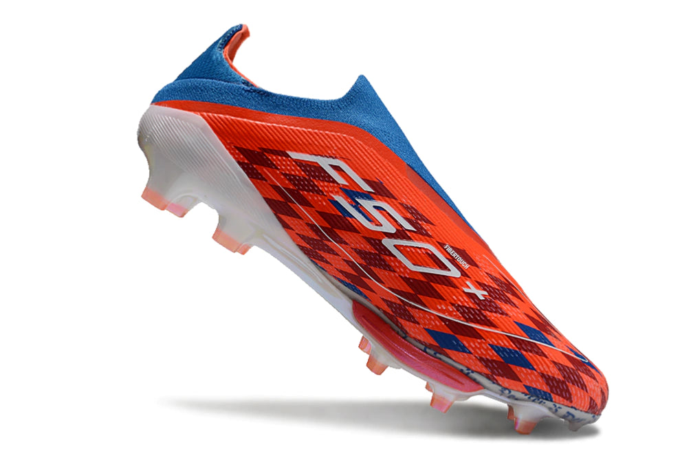 Chuteira Adidas F50+ Elite Campo - Vermelho/Azul/Branco