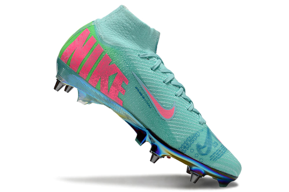 Chuteira Nike Air Zoom Mercurial Superfly 10 Elite SG - Verde/Azul