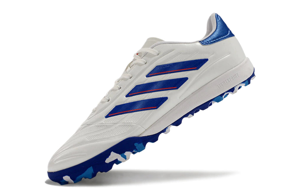 Chuteira Adidas Copa Pure.1 Society - Branco/Azul Escuro/Azul