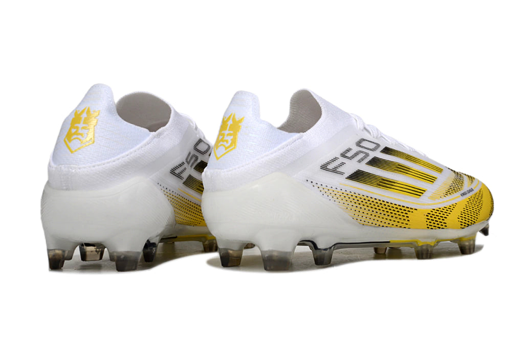 Chuteira Adidas F50 X Campo - Branco/Dourado