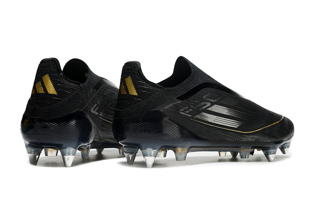 Chuteira Adidas F50 X Laceless Campo SG - Preto/Dourado