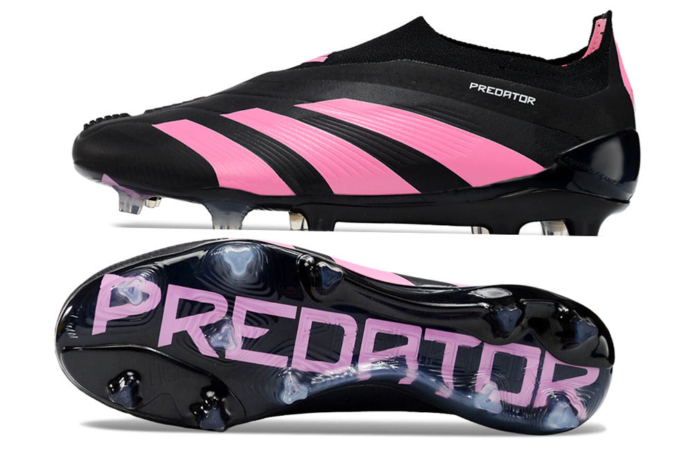 Chuteira Adidas Predstrike Elite Laceless Campo - Preto/Rosa