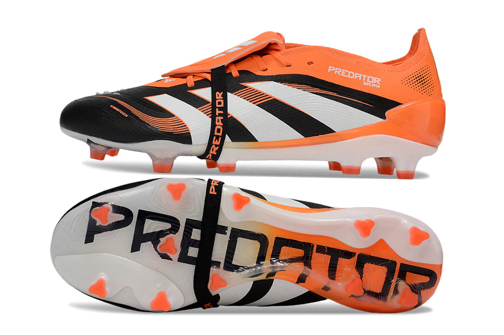 Chuteira Adidas Predator Elite Tongue 25 Campo - Laranja/Preto