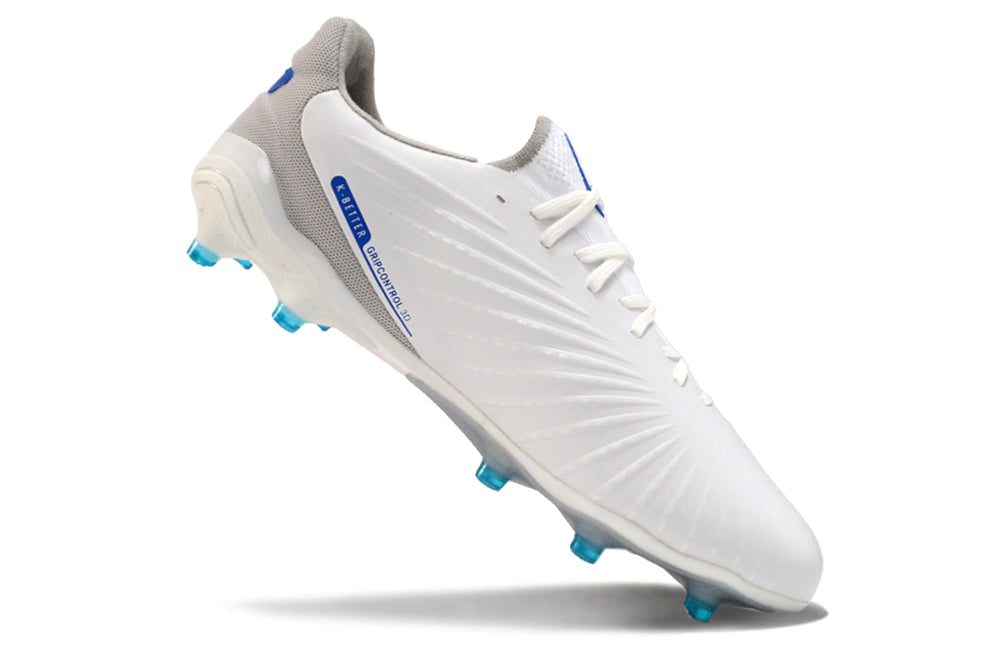 Chuteira Puma King Ultimate X FG - Branco/Azul/Laranja