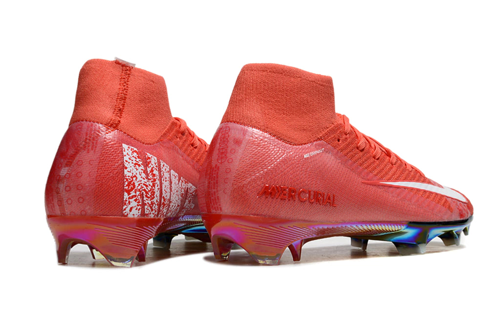 Chuteira Nike Air Zoom Mercurial Superfly 10 Elite Campo - Vermelho/Branco