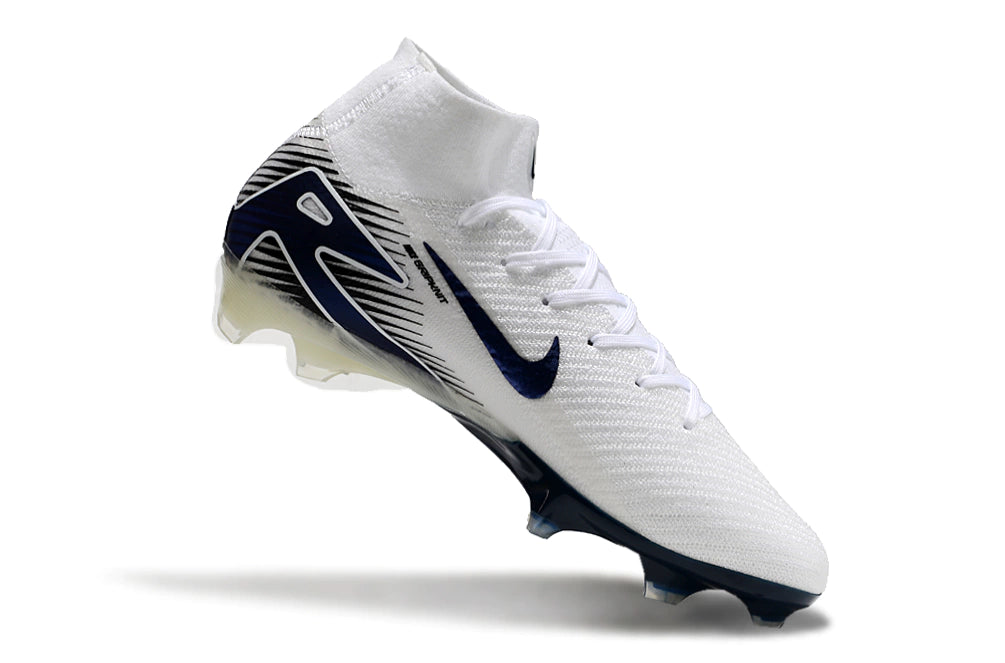 Chuteira Nike Air Zoom Mercurial Superfly 10 Elite Campo - Branco/Azul