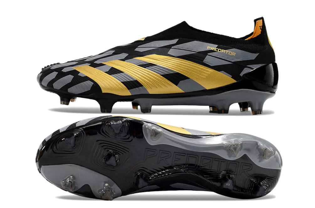 Chuteira Adidas Predstrike Elite Laceless Campo - Preto/Dourado