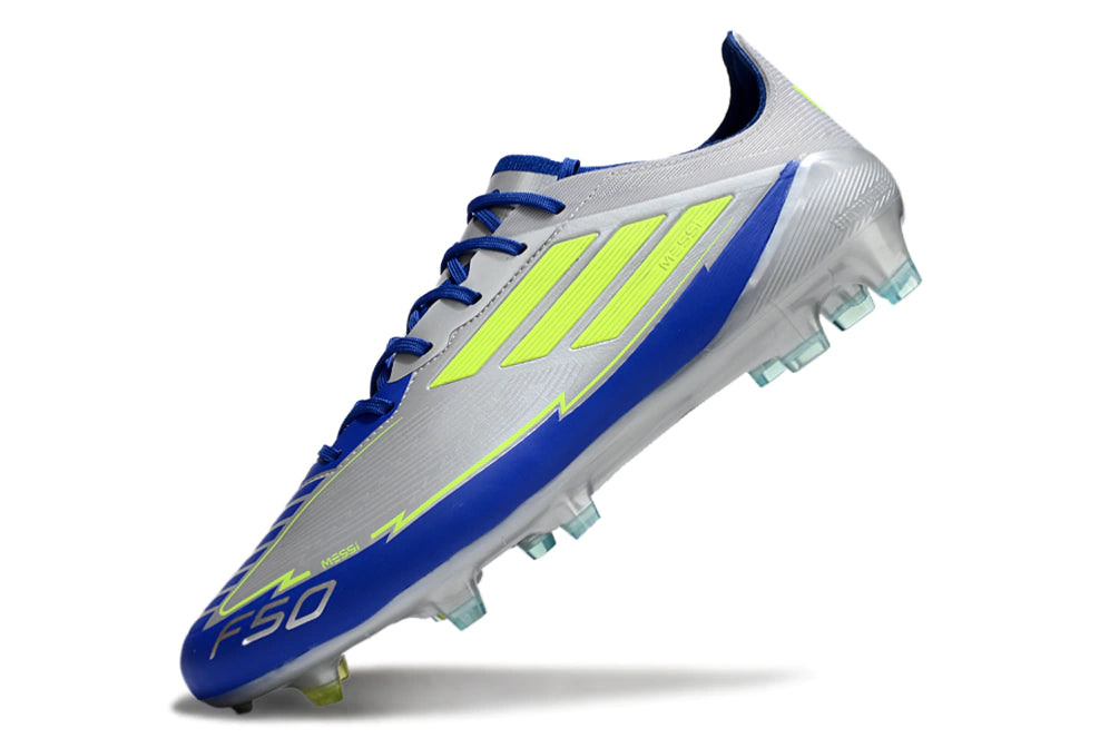 Chuteira Adidas F50 X Campo - Prata/Azul/Verde