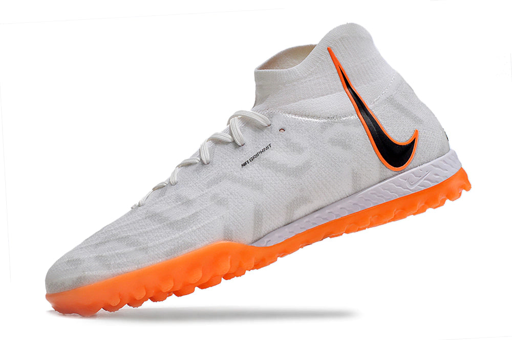 Chuteira Nike React Phantom Luna Elite Society - Branco/Laranja
