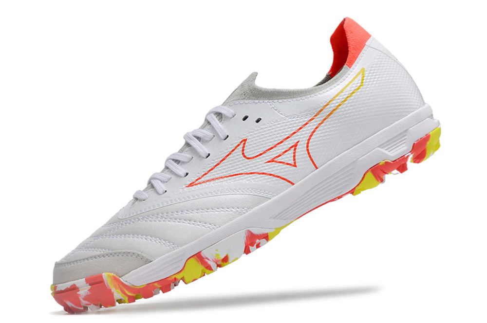Chuteira Miuzno Morelia Neo Sala β Society - Branco/Laranja