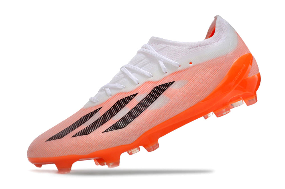 Chuteira Adidas X CrazyFast.1 FG - Branco/Laranja