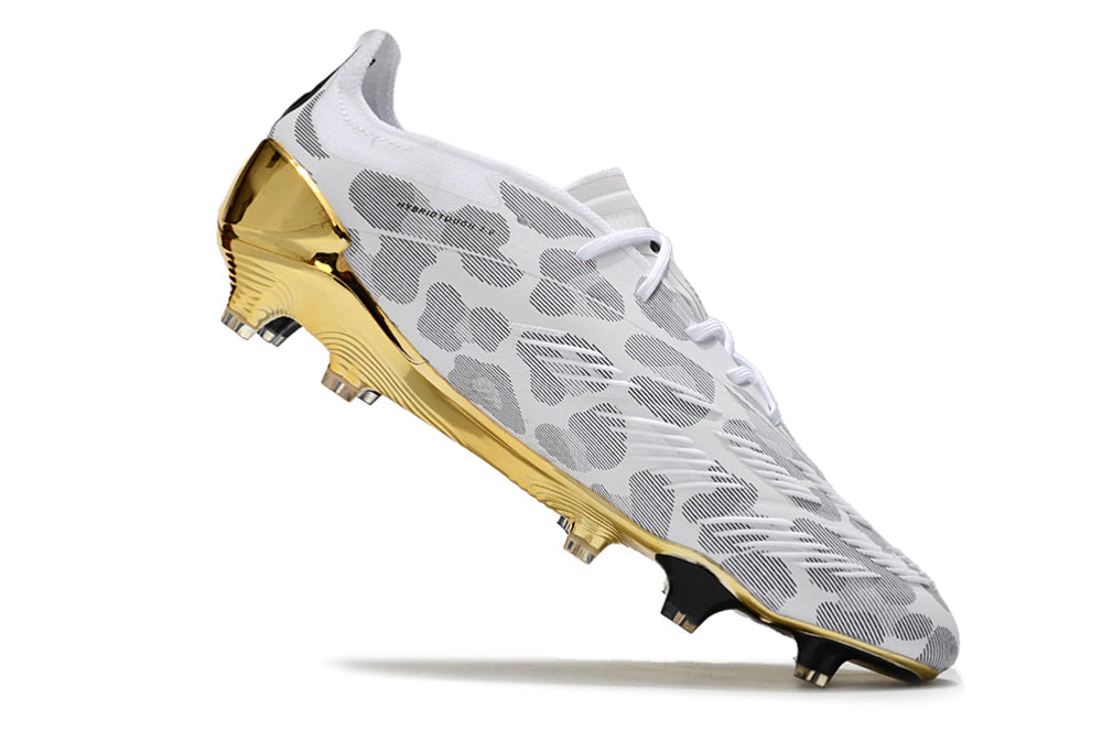 Chuteira Adidas Predator Elite Campo FG - Branco/Dourado