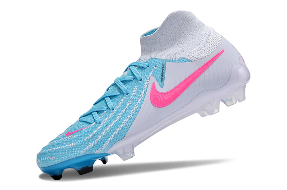 Chuteira Nike Campo Phantom Luna 2 Elite Campo FG - Branco/Rosa/Azul