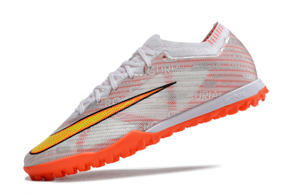Chuteira Nike Mercurial Vapor 15 Elite Society - Branco/Laranja