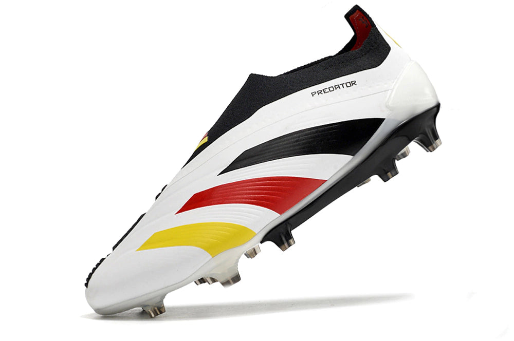 Chuteira Adidas Predstrike Elite Laceless Campo - Branco/Amarelo/Vermelho
