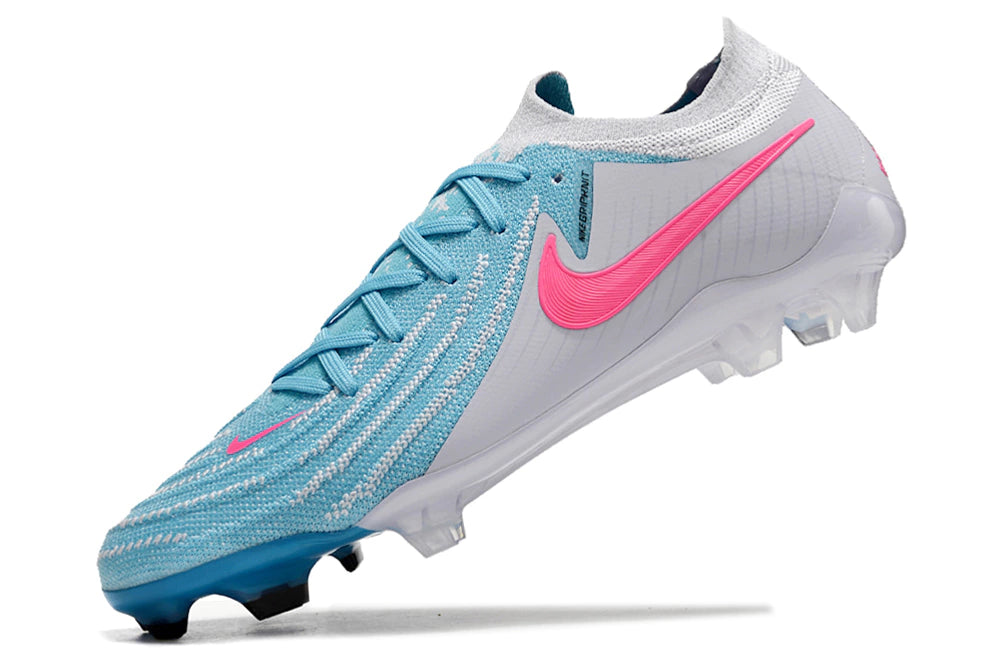 Chuteira Nike Campo Phantom GX2 Elite Campo FG - Branco/Rosa/Azul
