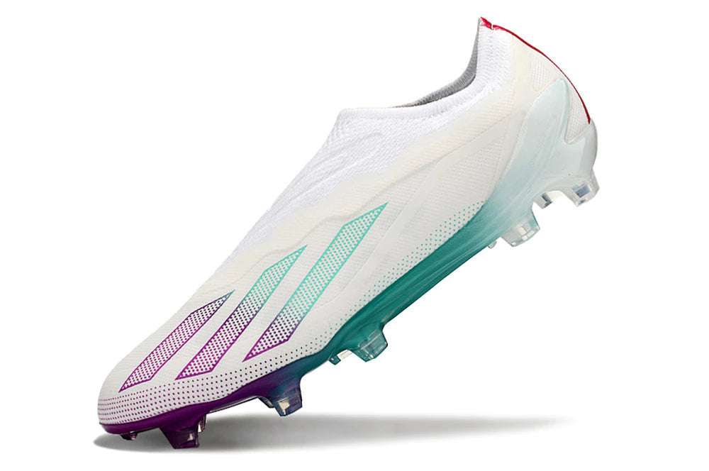 Chuteira Adidas X CrazyFast.1 FG - Branco/Azul/Roxo