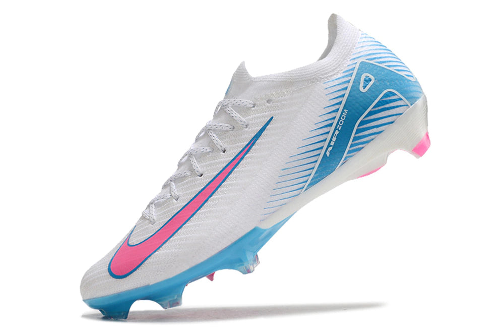 Chuteira Nike Air Zoom Mercurial Vapor 16 Elite FG - Branco/Azul/Rosa