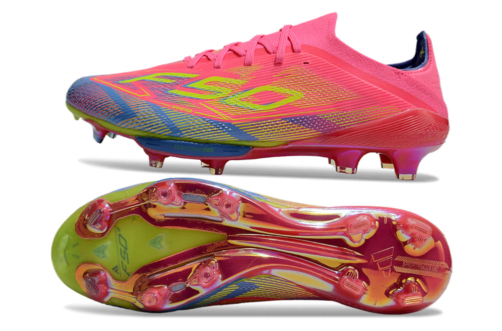 Chuteira Adidas F50.1 Elite Campo - Rosa/Azul