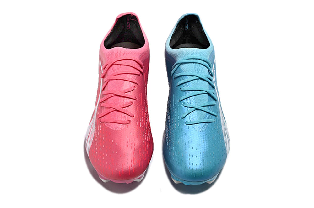 Chuteira Puma Ultra Ultimate Campo FG - Azul/Rosa