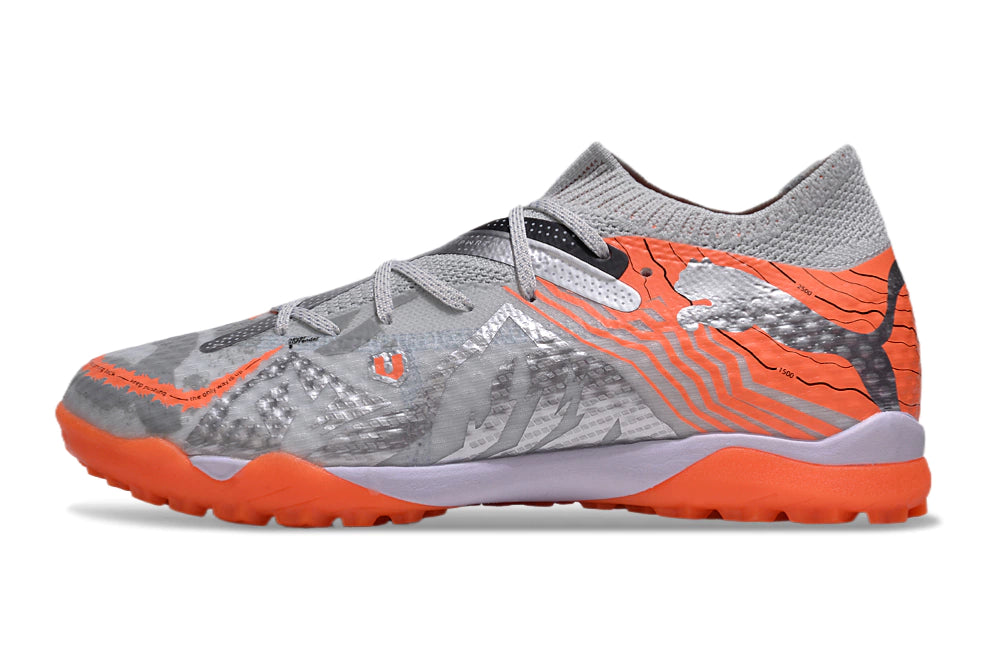 Chuteira Puma Future 7 Match Society - Prata/Laranja