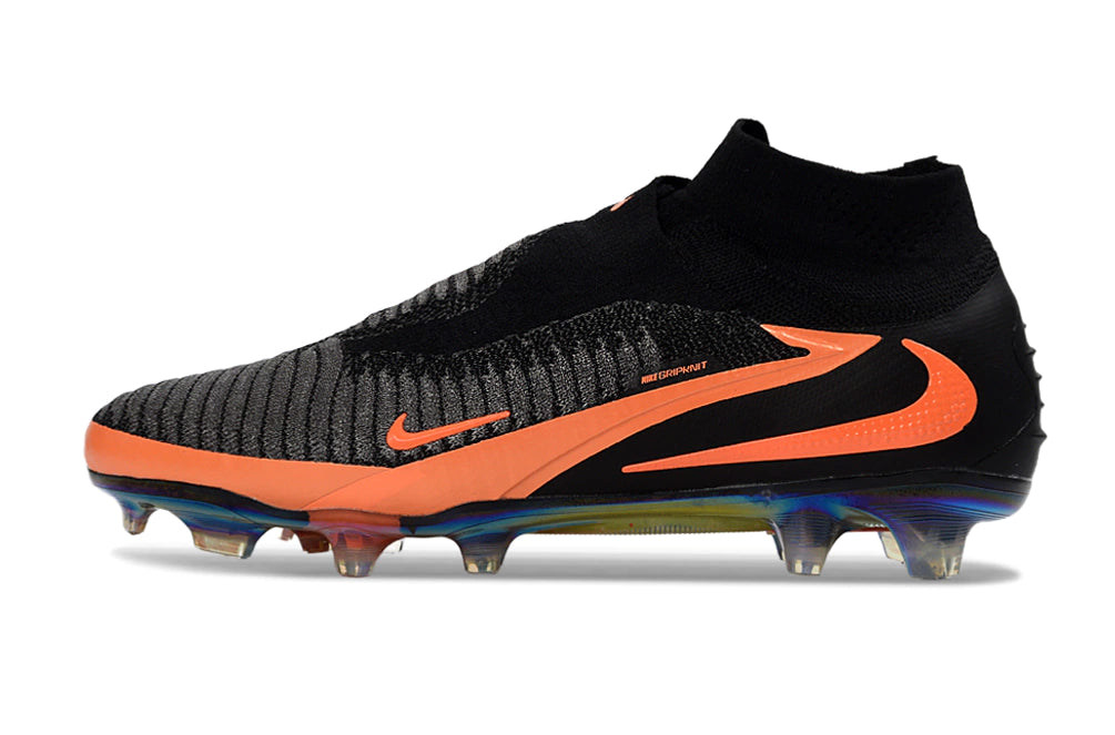 Chuteira Nike Phantom 6 Elite Botinha Campo - Preto/Laranja