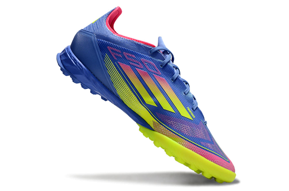 Chuteira Adidas X F50 Pro Society - Azul/Verde/Rosa