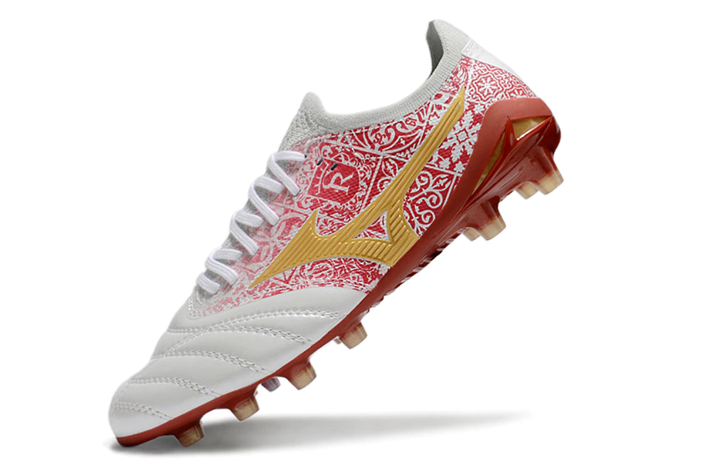 Chuteira Mizuno Morelia Neo 4 Campo - Branco/Vermelho