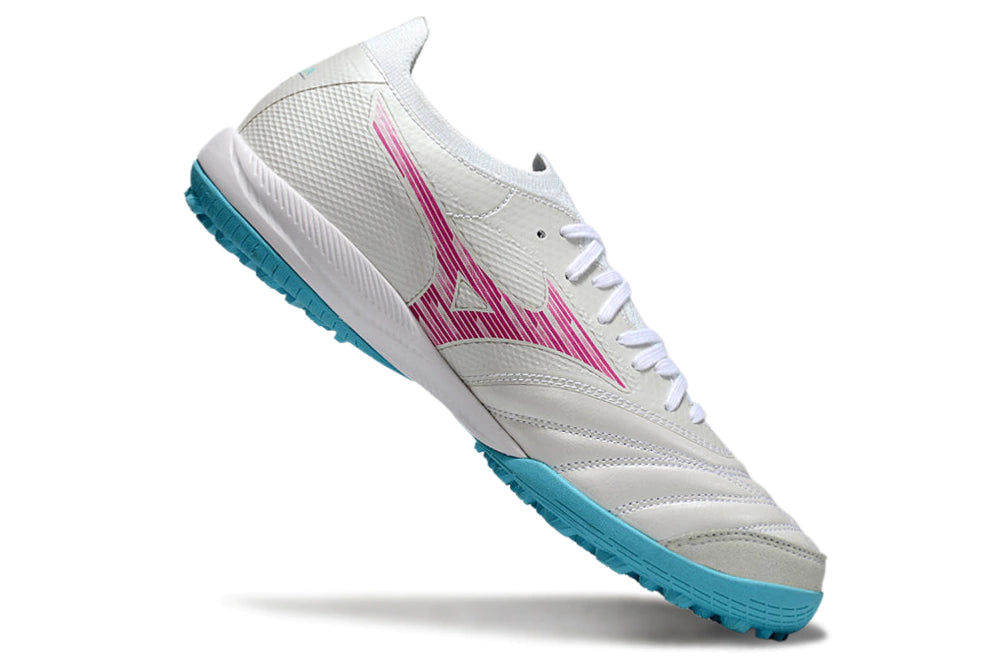Chuteira Miuzno Morelia Neo Sala β Society - Azul/Branco /Rosa