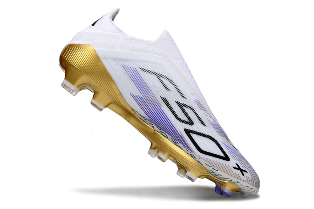 Chuteira Adidas F50+ Elite Campo - Branco/Dourado