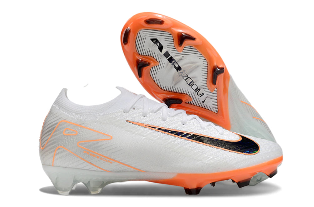 Chuteira Nike Air Zoom Mercurial Vapor 16 Elite FG - Branco/Laranja