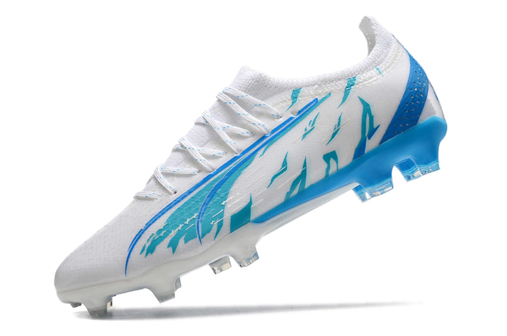 Chuteira Puma Ultra Ultimate Campo FG - Branco/Azul