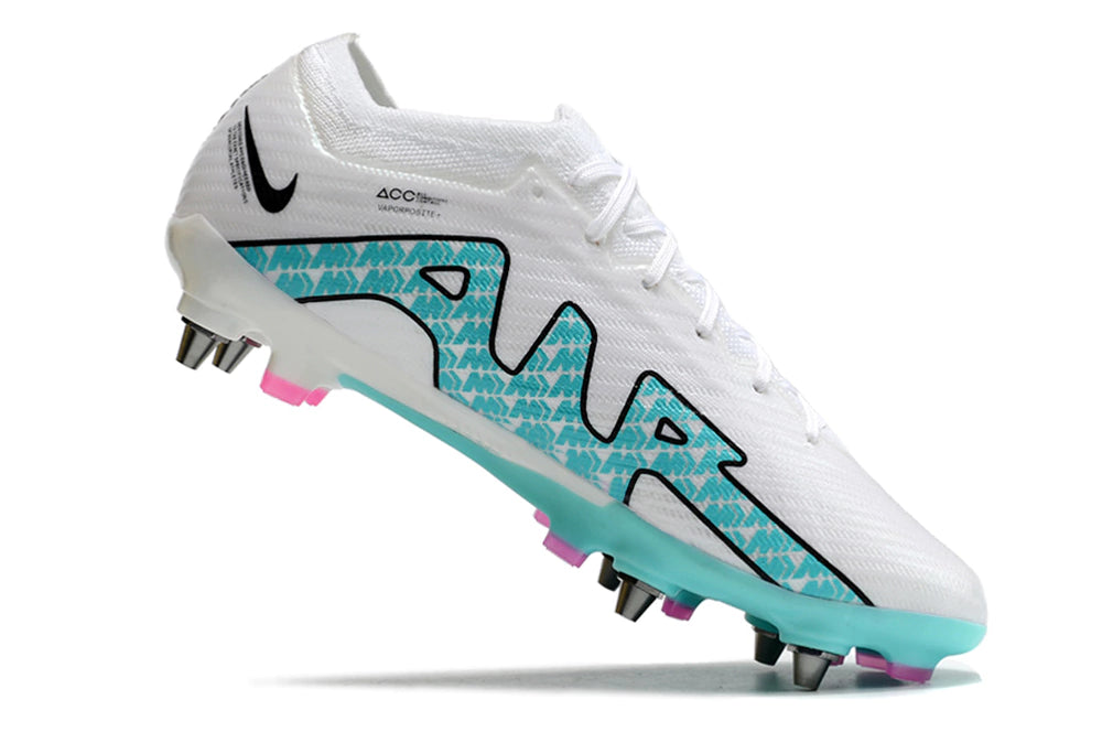 Chuteira Nike Air Zoom Mercurial Vapor 15 Elite SG - Branco/Azul
