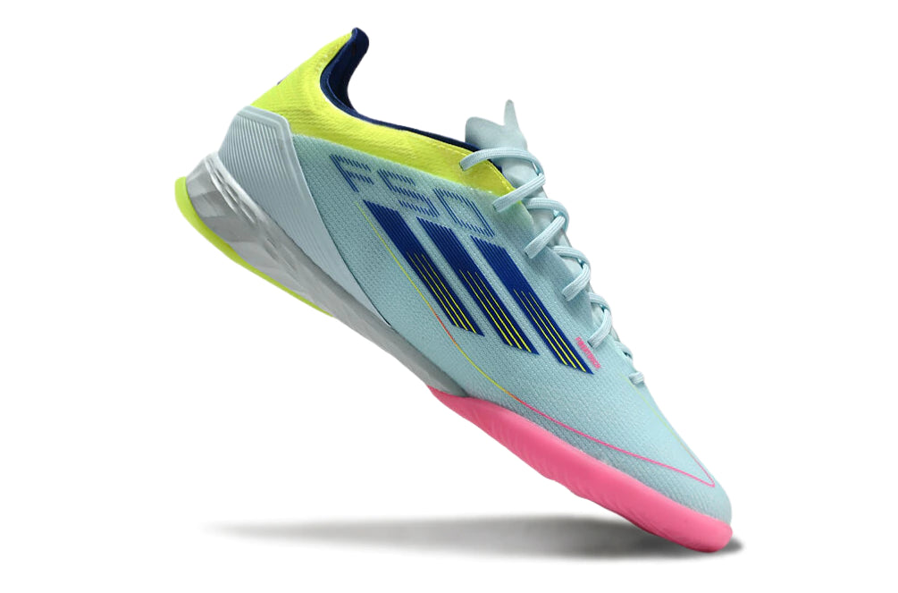 Chuteira Adidas X F50 Futsal - Azul claro/Rosa/Rosa