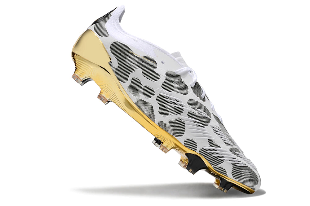 Chuteira Adidas Predator Elite Campo FG - Branco/Preto/Dourado