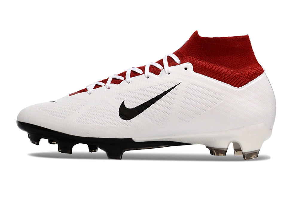 Chuteira Nike Air Zoom Mercurial Superfly 9 Elite FG - Branco/Preto/Vermelho