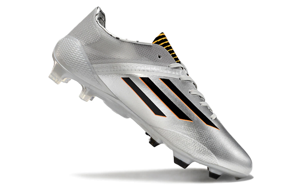 Chuteira Adidas F50 X Campo - Laranja/Preto - Prata/Preto