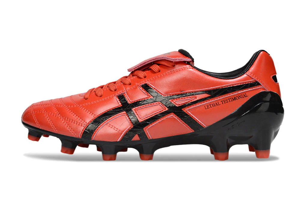 Chuteira Campo Asics Lethal Testimonial 4 IT - Vermelho/Preto
