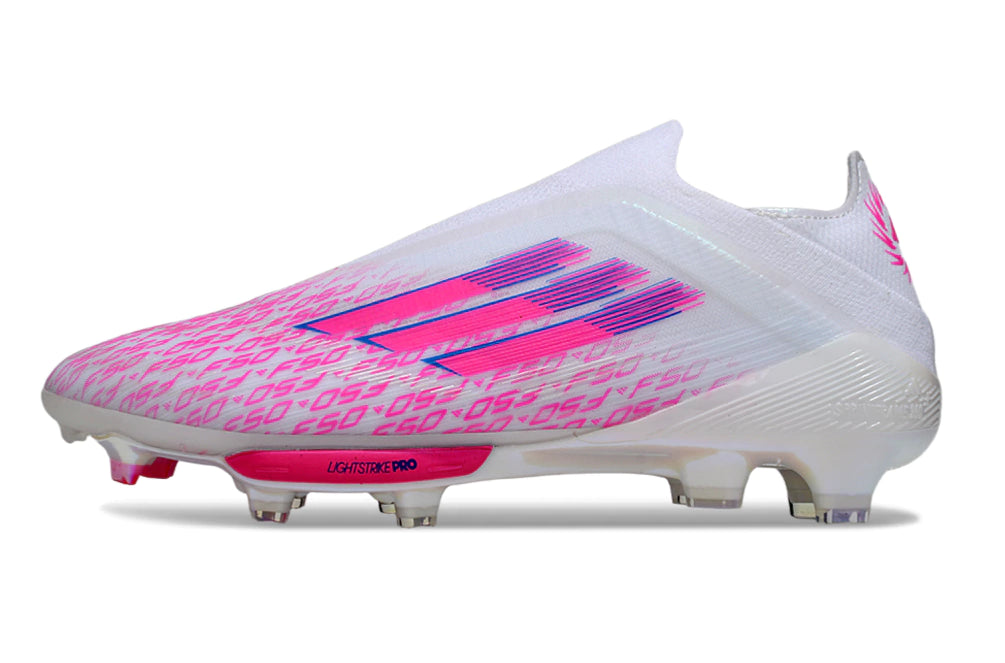 Chuteira Adidas F50+ Elite Campo - Branco/Rosa