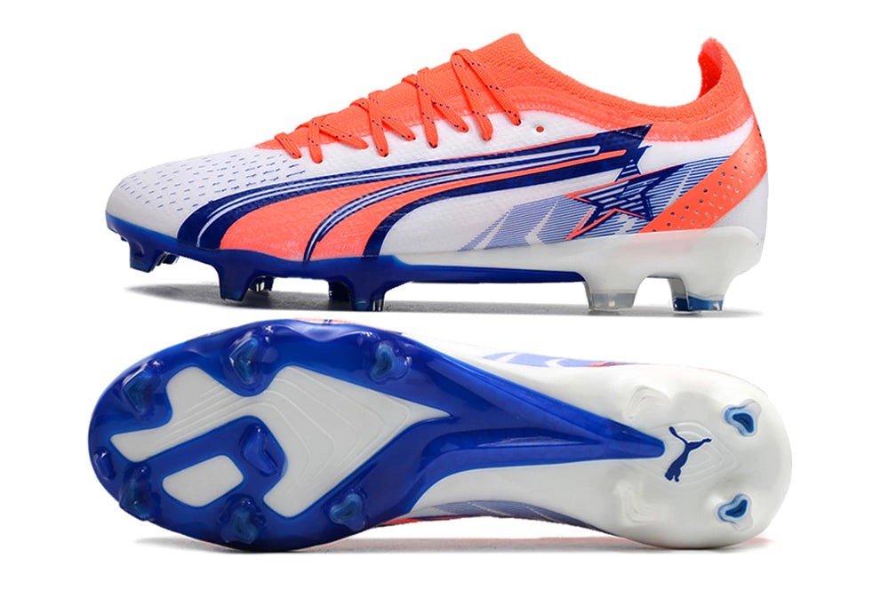 Chuteira Puma Ultra Ultimate Campo FG - Laranja/Azul