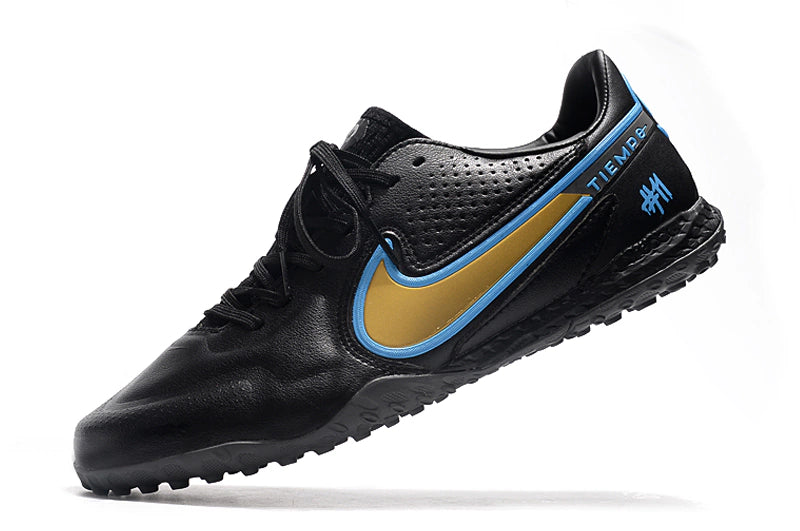 Chuteira Nike Tiempo 9 Pro Society - Preto/Azul/Dourado