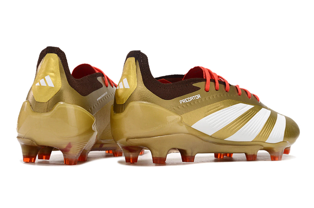 Chuteira Adidas Predator Elite Campo FG - Dourado/Branco