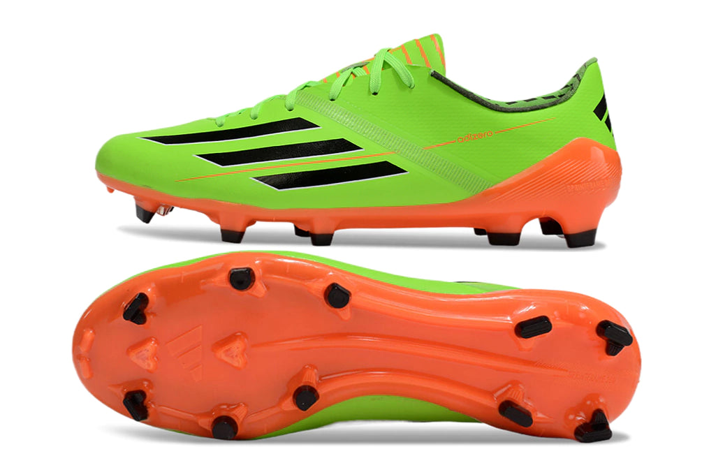 Chuteira Adidas F50 X Campo - Verde/Laranja/Preto
