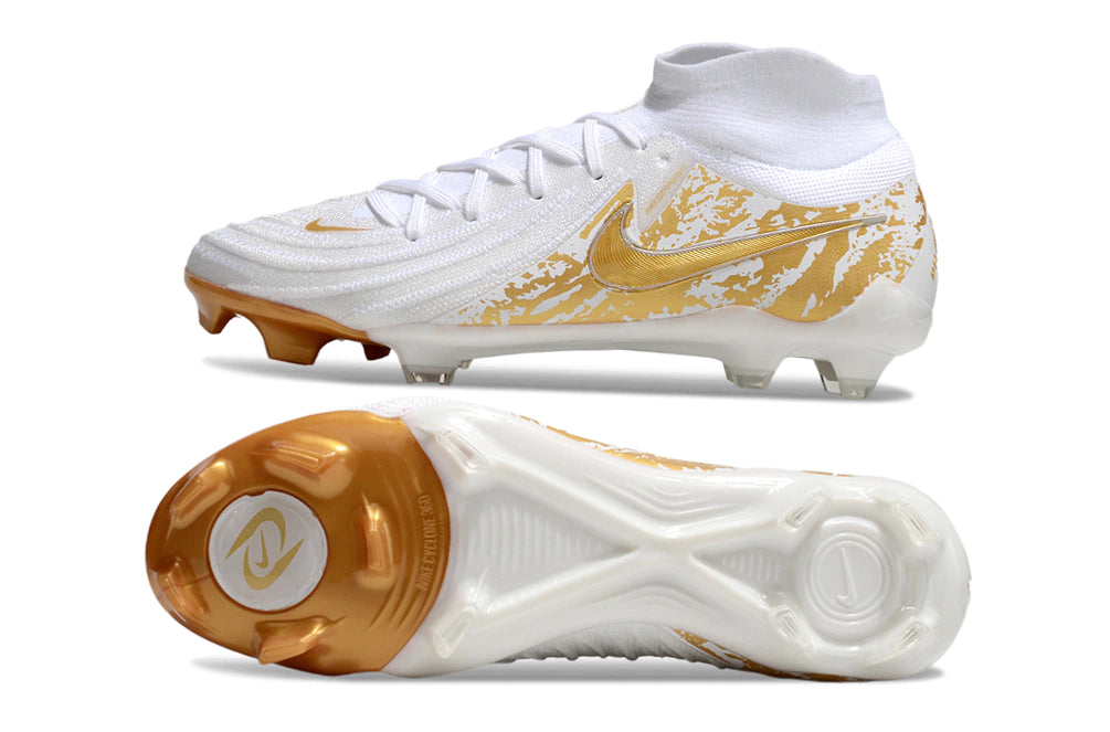 Chuteira Nike Phantom Luna 2 Elite Campo FG - Branco/Dourada