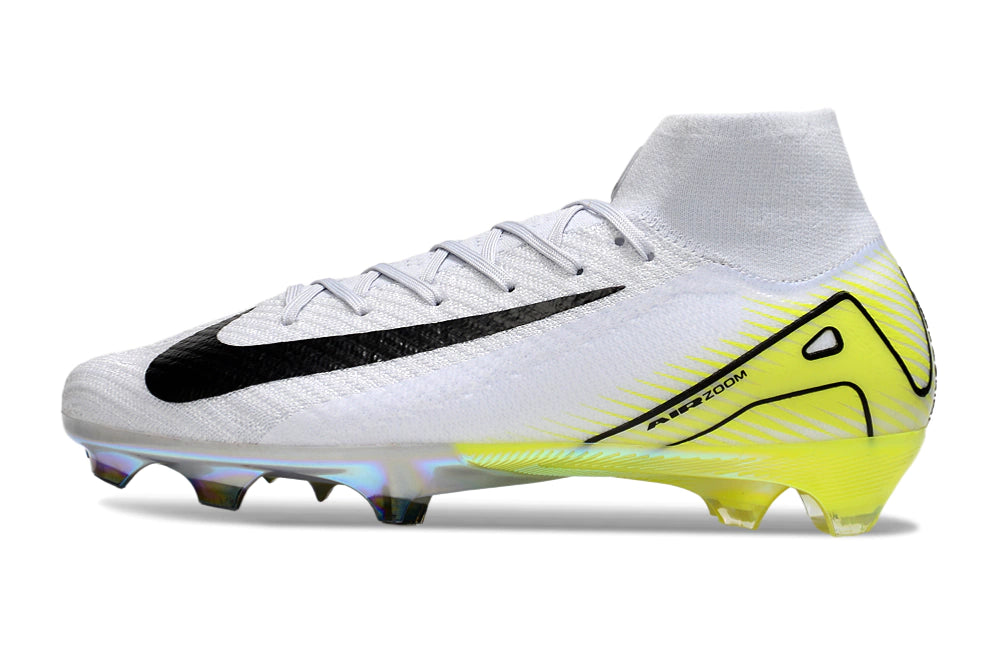 Chuteira Nike Air Zoom Mercurial Superfly 10 Elite Campo - Cinza/Verde