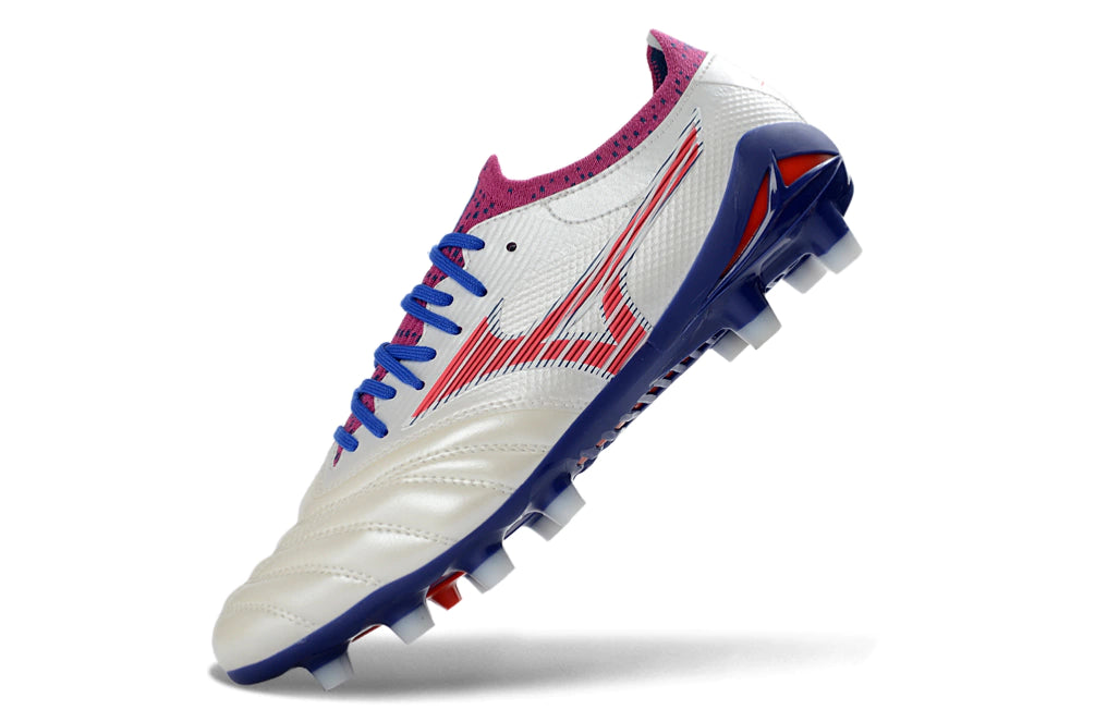 Chuteira Mizuno Morelia Neo 4 Campo - Branco/Rosa