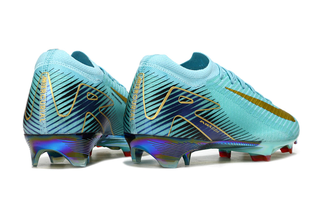 Chuteira Nike Air Zoom Mercurial Vapor 16 Elite FG - Azul/Dourado