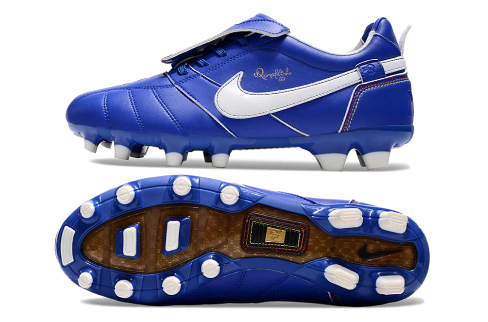 Chuteira Nike Tiempo Legend 10R Elite Campo - Azul/Branco
