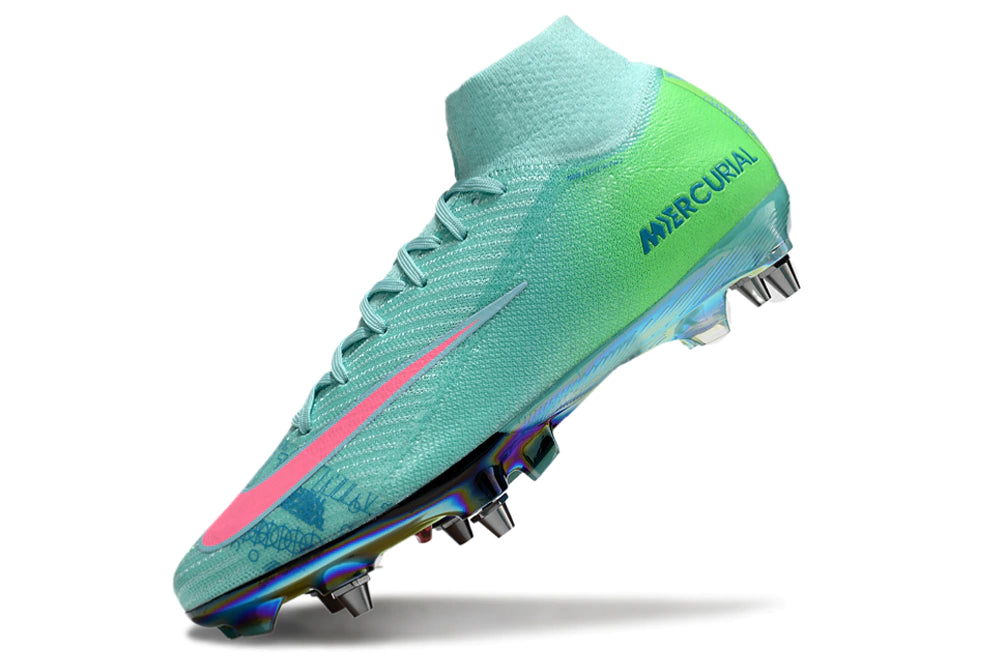 Chuteira Nike Air Zoom Mercurial Superfly 10 Elite SG - Verde/Azul
