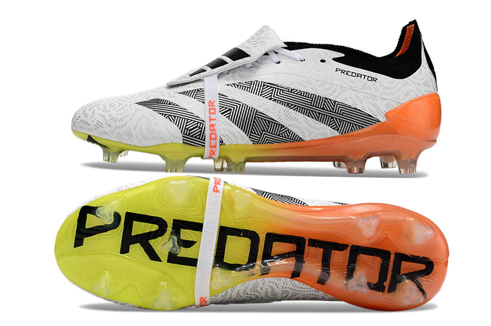 Chuteira Adidas Predstrike Elite Campo - Branco/Laranja/Verde